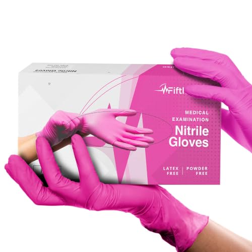 Hot Pink Nitrile Medical Exam Gloves - 3 Mil Powder & Latex Free