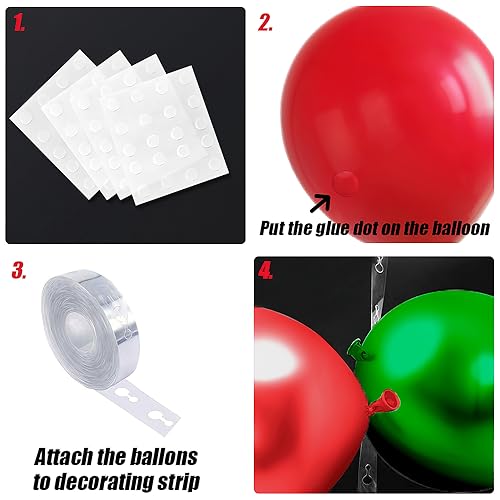 Christmas Balloon Arch Kit - 206-Piece Foil & Latex Party Balloons for Holiday Decor