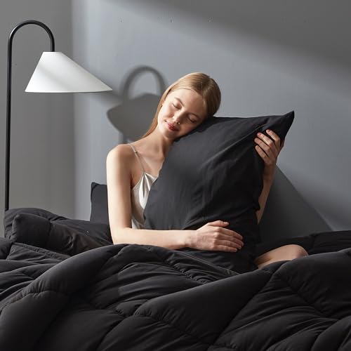 3-Piece Queen Comforter Set - Soft All-Season Down Alternative Bedding