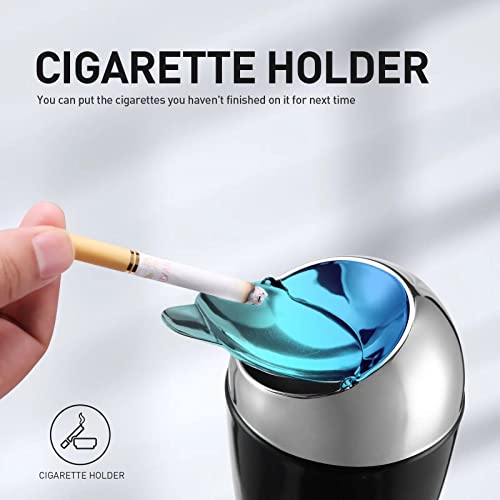 Adjustable Pedestal Ashtray with Lid - Smokeless Windproof Floor Stand