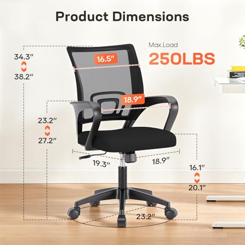 BestOffice Ergonomic Mesh Office Chair with Lumbar Support and Adjustable Height