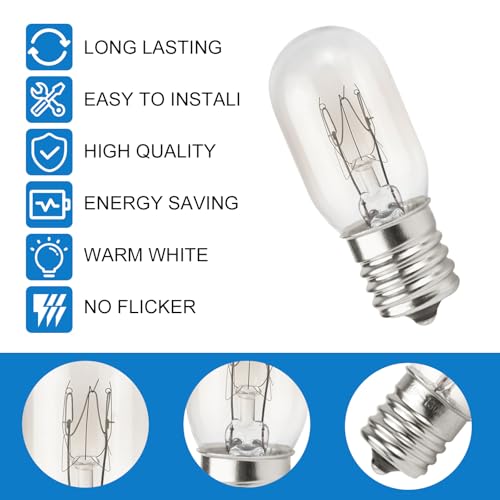 2-Pack 25W T7 Microwave Light Bulb, E17 Base 110V-130V Appliance Bulb