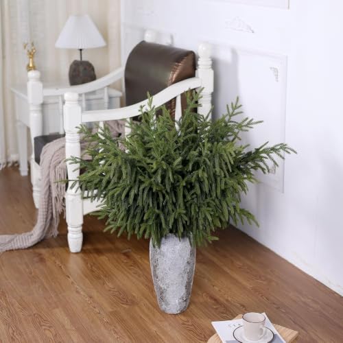 FOTEEWL 8 Pack 36-Inch Lifelike Norfolk Pine Branches for Christmas Decor