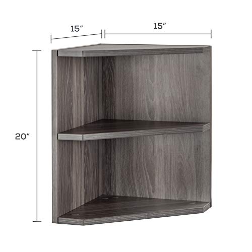 Safco Medina Shelved Corner Support for 63" and 72" Hutch, Gray Steel Laminate, 15x15x20 inches
