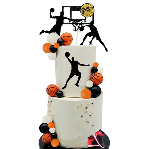 Basketball Cake Topper Set for Sports Themed Birthday Party Decorations
