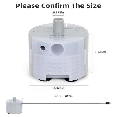 Cat Water Fountain Replacement Pump - Ultra-Quiet USB Motor (SMA-800)