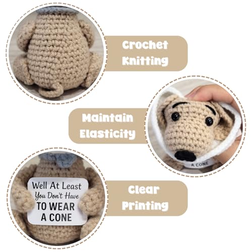 Handmade Crochet Dog Plush – Funny Surgery Recovery & Get Well Soon Gift