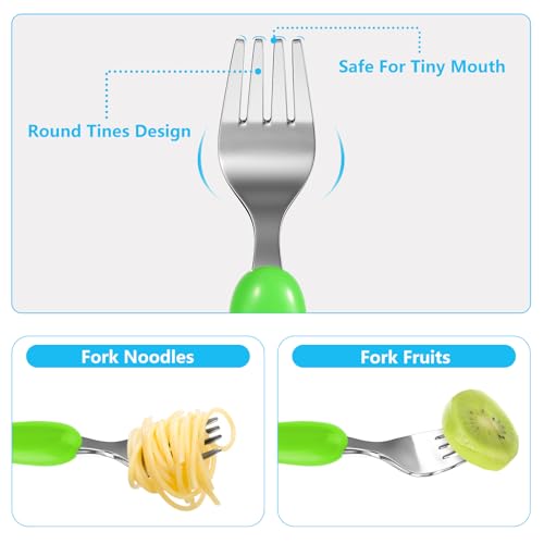 Toddler Utensils 6-Piece Stainless Steel Fork and Spoon Set
