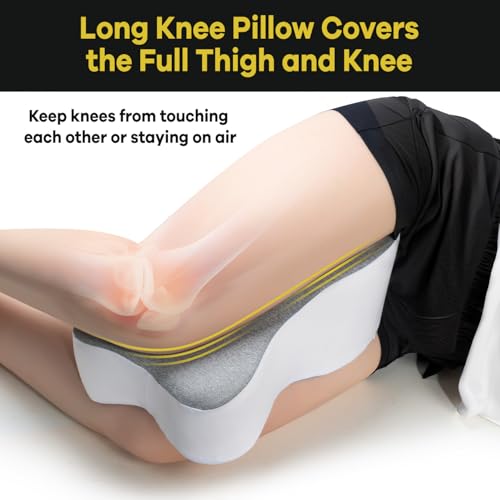 14-Inch Long Knee Pillow for Side Sleepers - Memory Foam Support