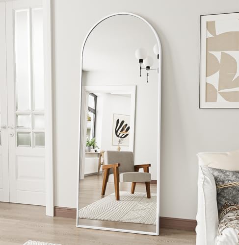 Arched Full Length Floor Mirror, 56" x 20" Aluminum Frame Standing Mirror