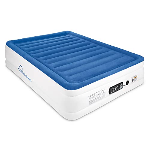 Raised Queen Air Mattress with Built-In Dual Smart Pump, 19 Inch High
