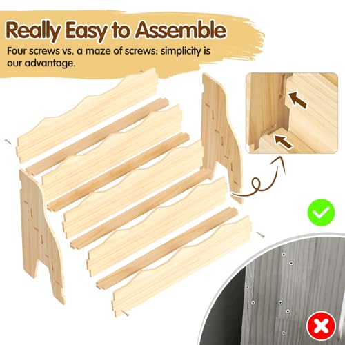 4-Tier Wooden Kids Bookshelf, Front-Facing Montessori Book Organizer