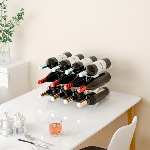 3-Tier Stackable Acrylic Wine Rack Countertop Bottle Organizer