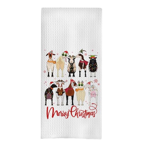 uINWK Christmas Sheep Kitchen Towels Sdfg15--10, Farmhouse Decorative Hand Towels, 16x24 Inch