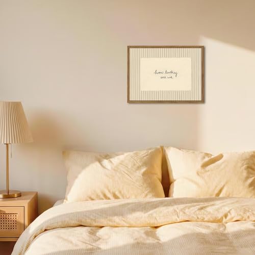 How Lucky Are We Wall Art Trendy Preppy Quote Canvas Print 12x16 Inch Wood Framed