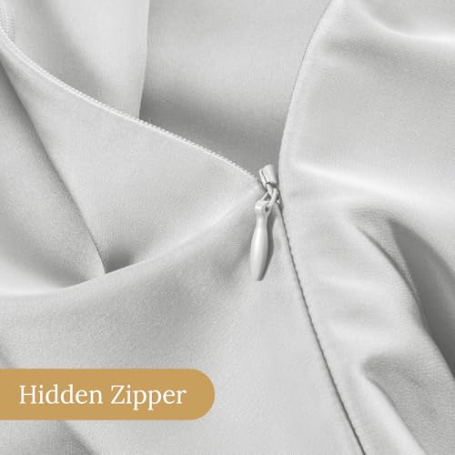 INFIIXSO Mulberry Silk Pillowcase for Hair & Skin - 20"x26" Light Grey