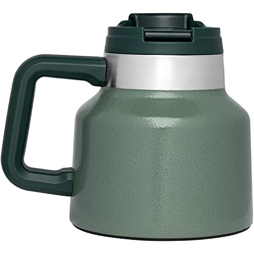STANLEY Tough-To-Tip Admiral's Mug 20 oz | Twist-on Flip Open Lid | Wide Body with Non-Skid Rubber Base | Insulated Stainless Steel Coffee Cup | BPA-Free