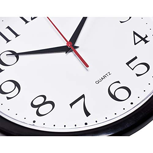 10-Inch Silent Wall Clock - Non-Ticking Battery Operated Quartz Clock