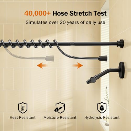 Dual Shower Head System with Adjustable 60-Inch Slider, Black Stainless Steel
