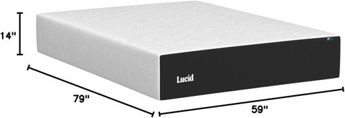 Lucid 14 Inch Memory Foam Mattress - Medium Plush Comfort - Bamboo Charcoal & Cooling Gel - Queen Size