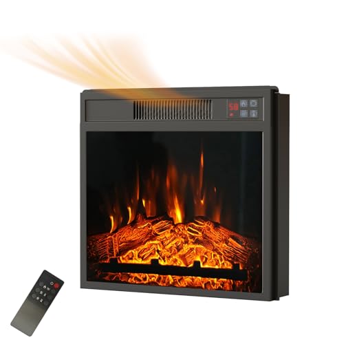 23-Inch Electric Fireplace Insert Recessed Heater with Remote Control