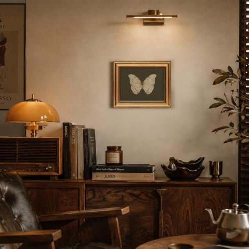 Vintage Butterfly Wall Art Gold Framed Canvas Print 8x10 Inch Moody Insect Artwork for Bedroom