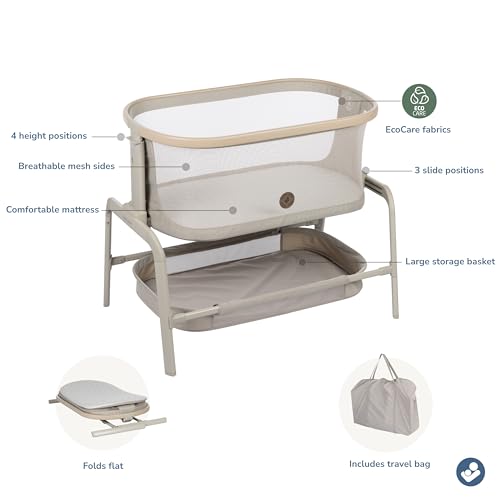 Bedside Sleeper Portable Baby Bassinet with Adjustable Height - Classic Oat
