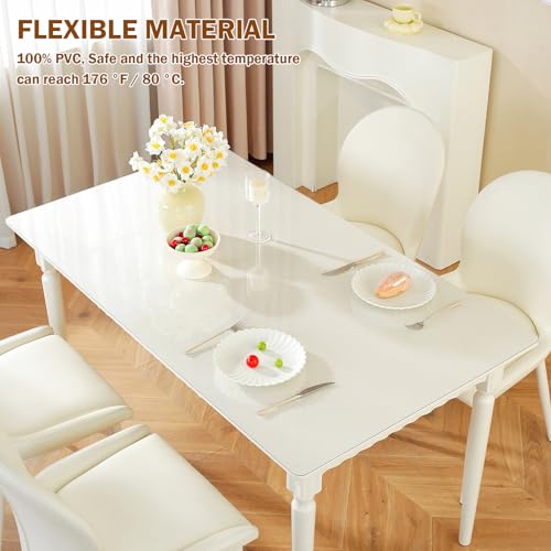 1.5mm Clear Table Protector 36 x 60 Inch, Heavy Duty Waterproof PVC Desk Mat