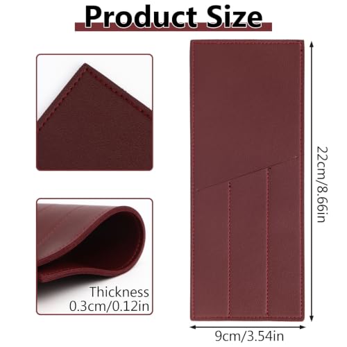 Wine Red Leather Cutlery Sleeve Set - 2 Pcs Utensil Holders for Dining