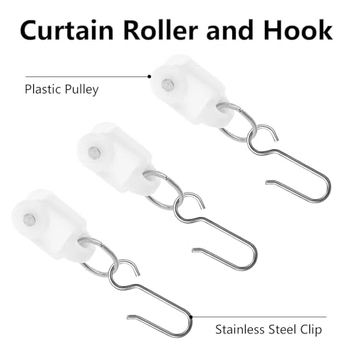Heavy-Duty Ceiling or Wall Mounted Curtain Track System with Silent Pulleys