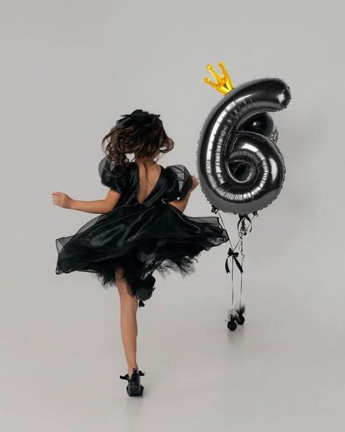 Black 40-Inch Number 6 Balloon by [Brand Name] - Perfect for Wednesday Birthday Party Decorations