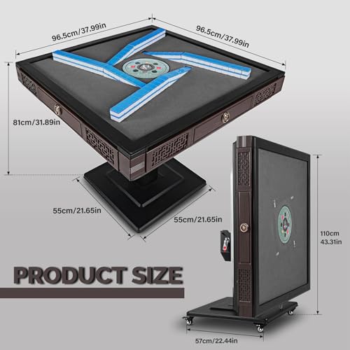 Automatic Folding Mahjong Table with 2 Sets of 42mm Magnetic Tiles