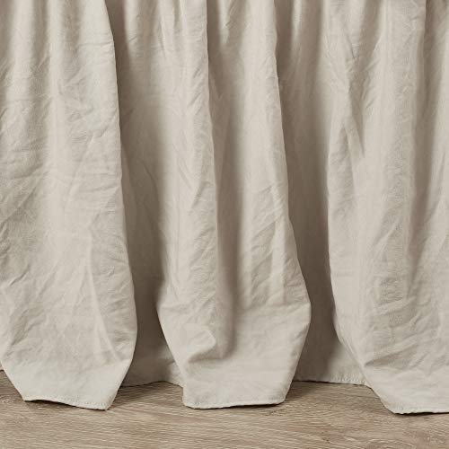 Ruched Ruffle Elastic Wrap Around Bed Skirt with 20-Inch Drop, Neutral Tan
