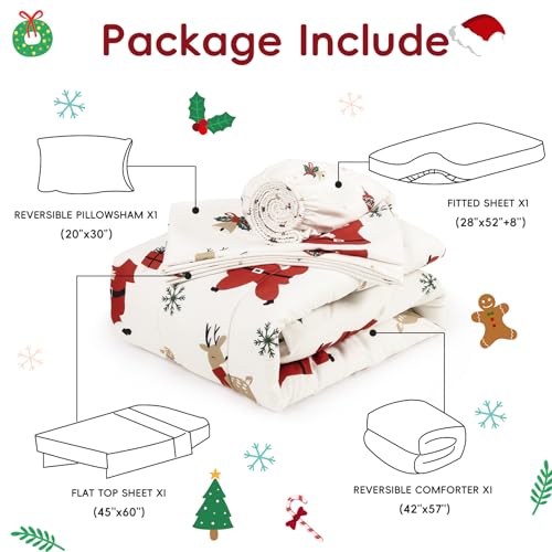 Toddler Bedding Set with Quilt & Sheets - Christmas Variation