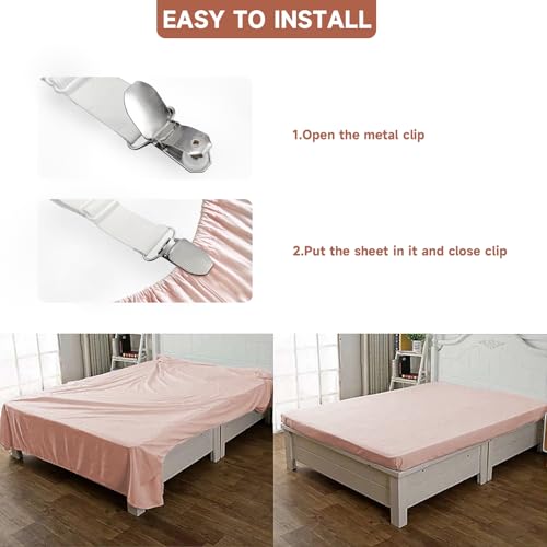 Adjustable Bed Sheet Straps - Non-Slip Triangle Corner Clips (4-Pack)