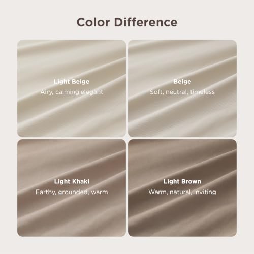 Queen Duvet Cover, Soft Double Brushed Microfiber, 90"x90", Beige, Lightweight & Breathable, Zipper Closure