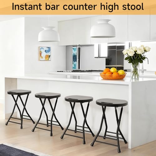 18-Inch Folding Stool with Handle - 500lb Capacity Portable Collapsible Chair