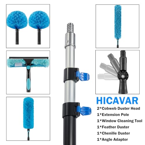 High Ceiling Duster Kit with 5-12ft Extendable Pole & Window Squeegee