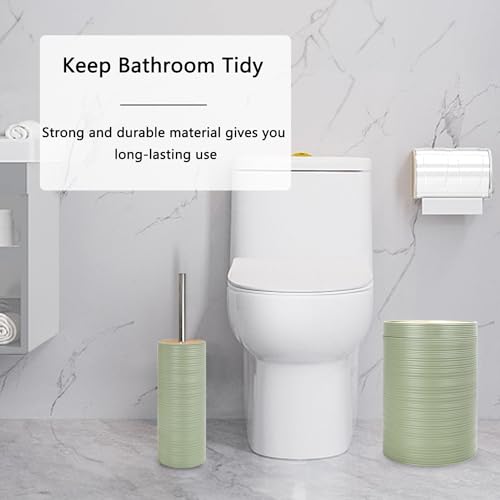 6-Piece Bathroom Accessory Set, Durable Plastic Bath Ensemble, Green
