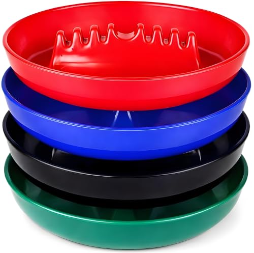 7-Inch Large Melamine Ashtrays - Pack of 4 Round Tabletop Trays