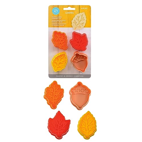 R&M Fall Leaves Cookie & Pastry Cutter Set - 4 Assorted Designs, 2 Inches