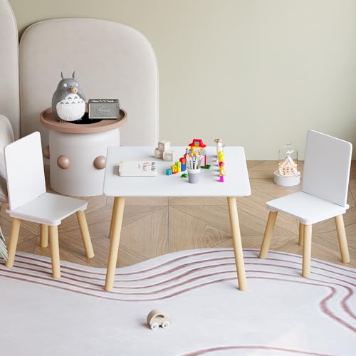 Kids Table and 2 Chairs Set - Sturdy Toddler Play Furniture for Home