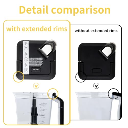 72 oz Blender Pitcher Locking Lid Replacement for Extended Rim Models