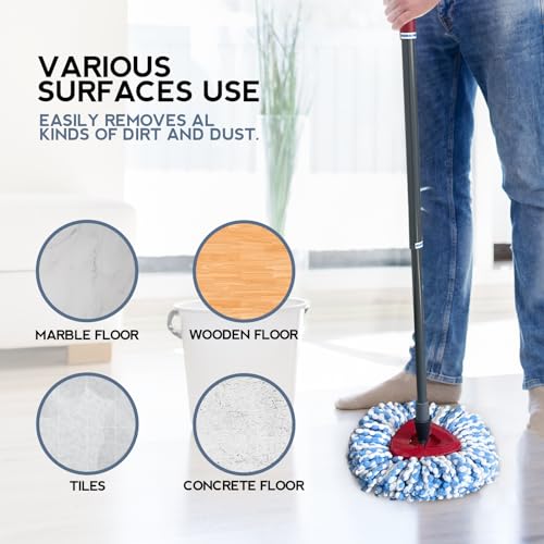Microfiber Spin Mop Replacement Heads - 3 Pack Reusable Mop Refills