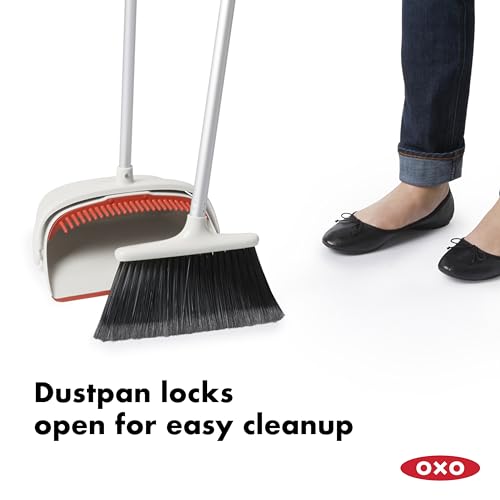 Extendable Upright Broom and Dustpan Set for Kitchen & Home Cleaning