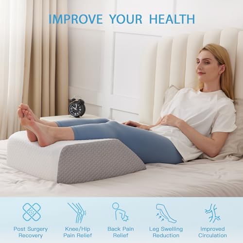 MEGCXIT Memory Foam Leg Elevating Wedge Pillow for Swelling & Recovery