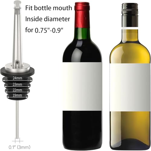 Stainless Steel Olive Oil & Liquor Bottle Pourers with Flip Top - 2 Pack