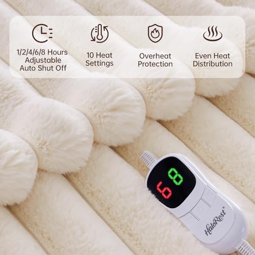 Cozy Electric Heated Throw Blanket, Faux Fur 50x60 inches