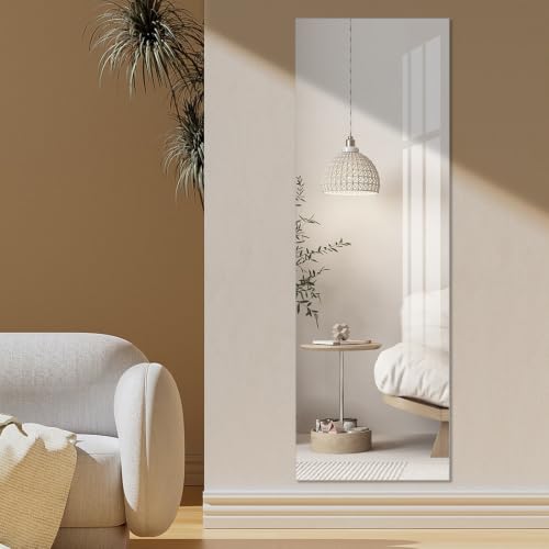 Full Length Wall Mirror, 47x16 Inch Shatterproof Acrylic Adhesive Mirror