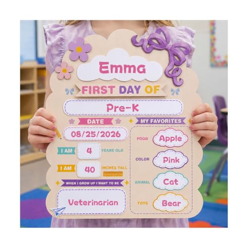 Reusable First Day of School Sign Board with Interchangeable Tags